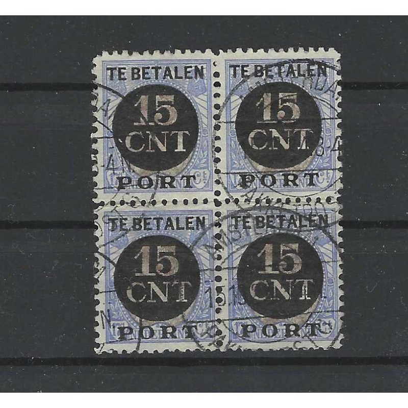 Nederland PV2B  in Blok van 4  VFU/gebr CV 700 € Certificaat !