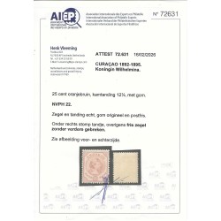 Curacao 19-23 Wilhelmina serie MNH/postfris  CV 2135 €  Certificaat !!