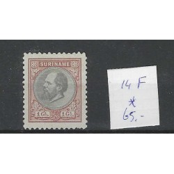 Suriname 14F  Willem III 1873  MH/unused  CV 65 €