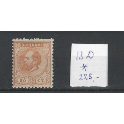 Suriname 13D  Willem III 1873  MH/unused  CV 225 €