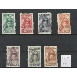 Suriname  104-110  Wilhelmina MH/unused CV 300 € Extremely fine copy!!