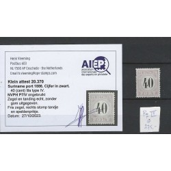 Suriname P7-IV  Port 1886  MH/ongebr  CV 275 €  atttest Vleeming