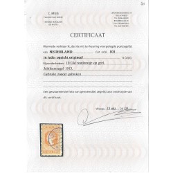 Nederland 101 Jubileum 10Gld  VFU/gebr  CV 900  € met Attest !!