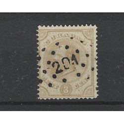 Curacao 3b  Willem III  puntstempel 201 VFU/gebr CV 150 €