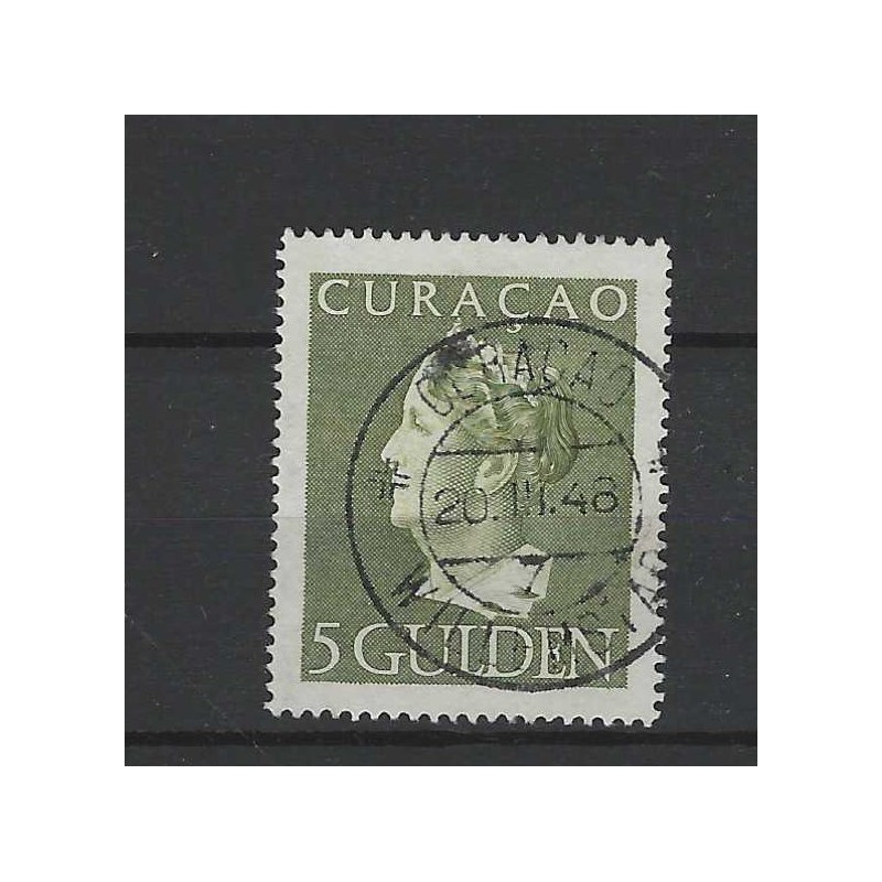 Curacao 180 Wilhelmina 5Gld  VFU/gebr CV 225 € met certificaat !