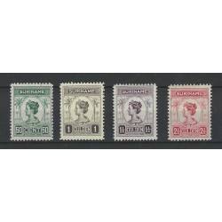Suriname 100-103 Wilhelmina  MNH/MH/unused CV 170 €  with certificate