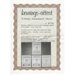 Suriname 100-103 Wilhelmina  MNH/MH/ongebr CV 170 €  met attest