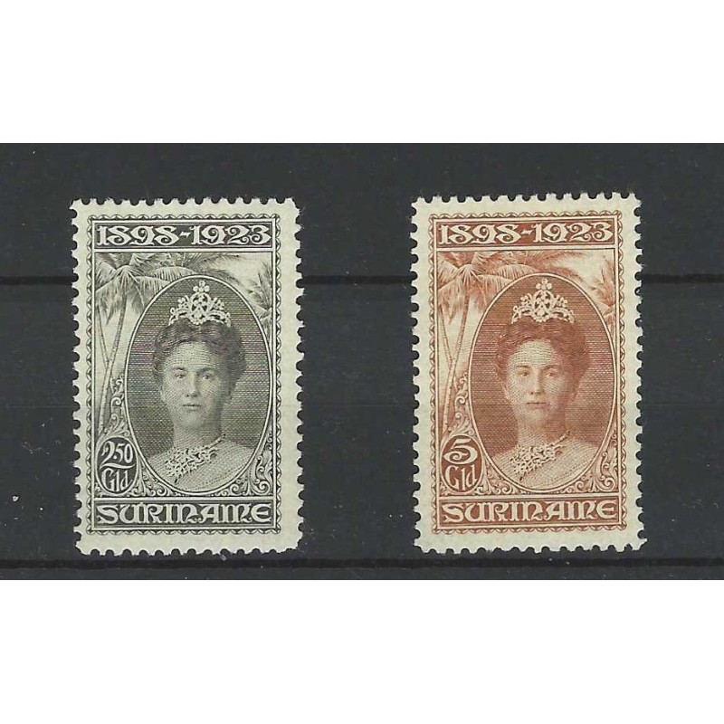 Suriname 104-110  Wilhelmina  1923  MNH/MH  CV 570 €