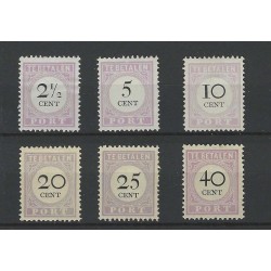 Suriname P9-14 Postage due 1892  MH/unused  CV 55 €