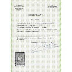 Nederland 101 Jubileum 10Gld  VFU/gebr  CV 900  € met Attest !!