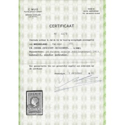 Nederland 101 Jubileum 10Gld  VFU/gebr  CV 900  € met Attest !!