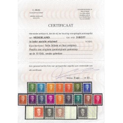 Nederland 518/533, 534/537 Juliana EN FACE MNH/postfris CV 1175 € Certificaat!