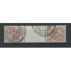 Nederland 61b/61c KEERDRUKKEN Wilhelmina  VFU/gebr   CV  1350 €  certificaat !!