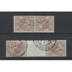 Nederland 61b/61c KEERDRUKKEN Wilhelmina  VFU/gebr   CV  1350 €  certificaat !!