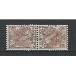 Nederland 61b/61c KEERDRUKKEN Wilhelmina  VFU/gebr   CV  1350 €  certificaat !!