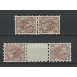 Nederland 61b/61c KEERDRUKKEN Wilhelmina MH/ongebr CV 540 € PRACHT !!