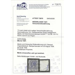 Nederland R32b Vierzijdige driegaats roltanding VFU/gebr CV  5000 € Attest Vleeming