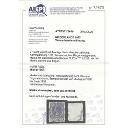 Nederland R32b Vierzijdige driegaats roltanding VFU/gebr CV  5000 € Attest Vleeming