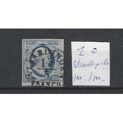 Nederland 1 Plt I  Willem III 1852 "VLAARDINGEN-A" VFU/gebr  CV 200+ €