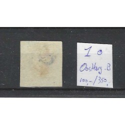 Nederland 1 Plt II Willem III 1852 "OOSTBURG-B" VFU/gebr  CV 450+ €