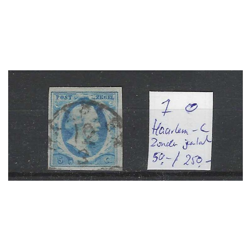 Nederland 1 Willem III 1852 "HAARLEM-C" zonder jaartal VFU/gebr  CV 300+ €