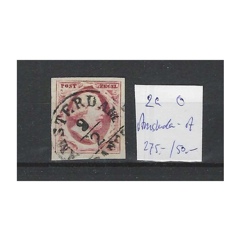 Nederland 2a Plt1 Willem III 1852 "AMSTERDAM-A" VFU/gebr  CV 325+ €