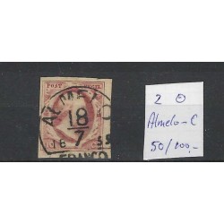 Nederland 2  Willem III 1852 "ALMELO-C" VFU/gebr  CV 150+ €