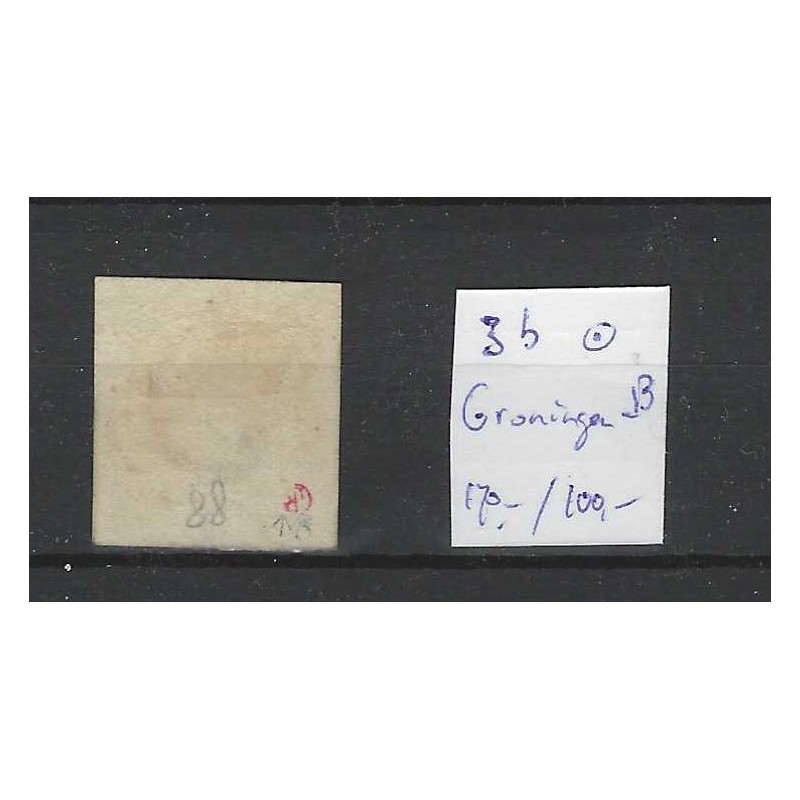 Netherlands 3  Willem III 1852 "GRONINGEN-B" VFU/used  CV 270 €