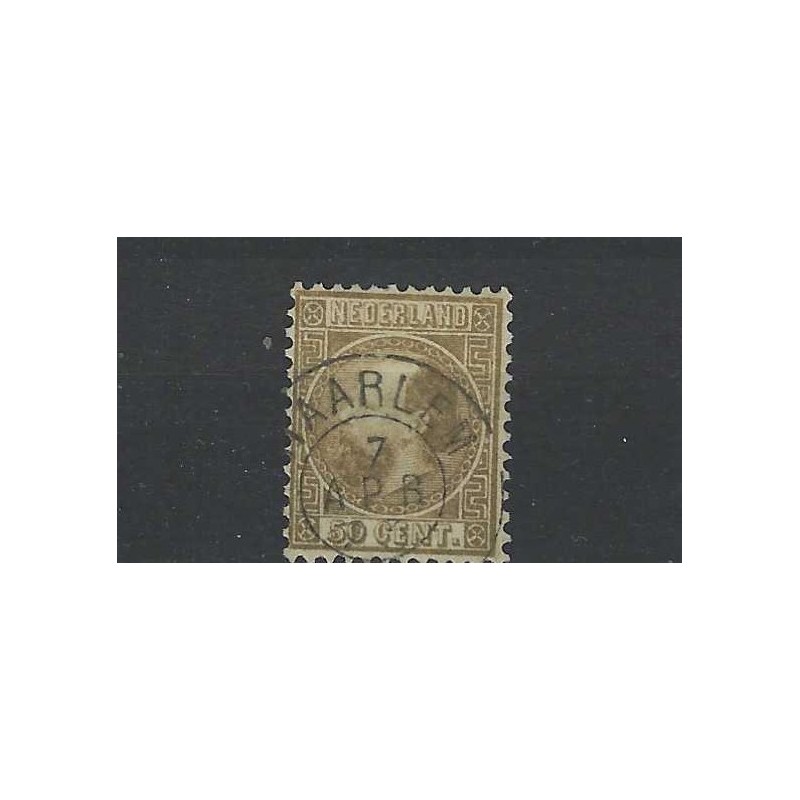 Nederland 12  Willem III 1867 "HAARLEM" franco-takje VFU/gebr  CV 200+ €