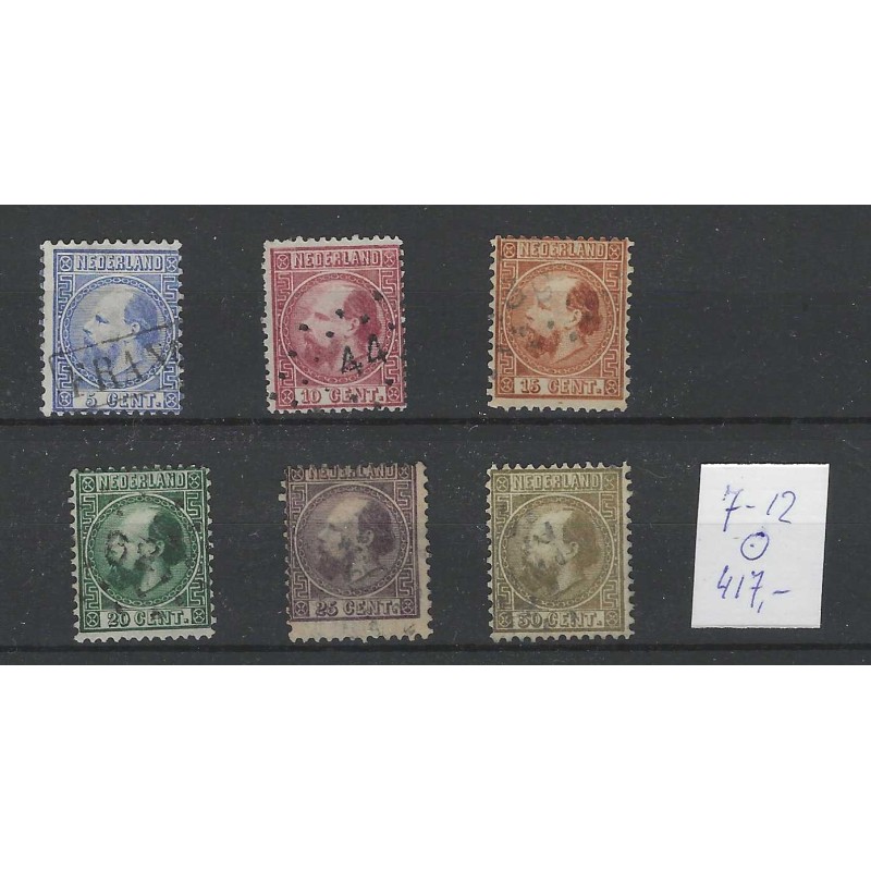 Nederland 7-12  Willem III 1867  serie  VFU/gebr  CV 403 €