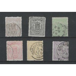 Nederland 13-18 Wapen 1869 serie VFU/gebr  CV 334 €