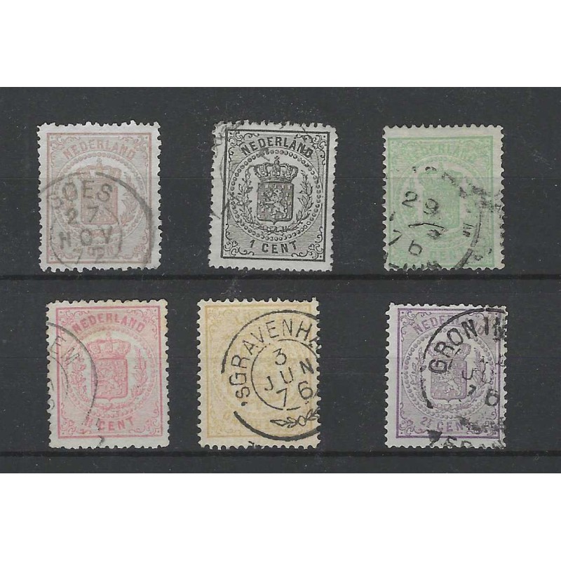 Nederland 13-18 Wapen 1869 serie VFU/gebr  CV 334 €