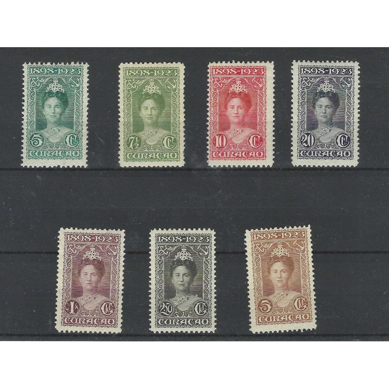Curaçao 75-81 Jubilee 1923  MH/unused CV 318 €  certificate !!