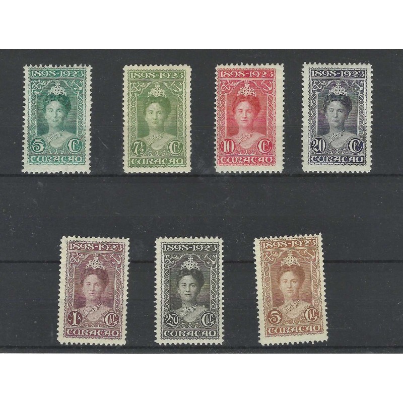 Curacao 75-81 Jubileum 1923  MH/ongebr CV 318 €  certificaat !!