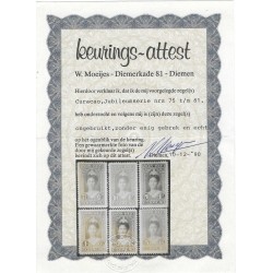 Curaçao 75-81 Jubilee 1923  MH/unused CV 318 €  certificate !!