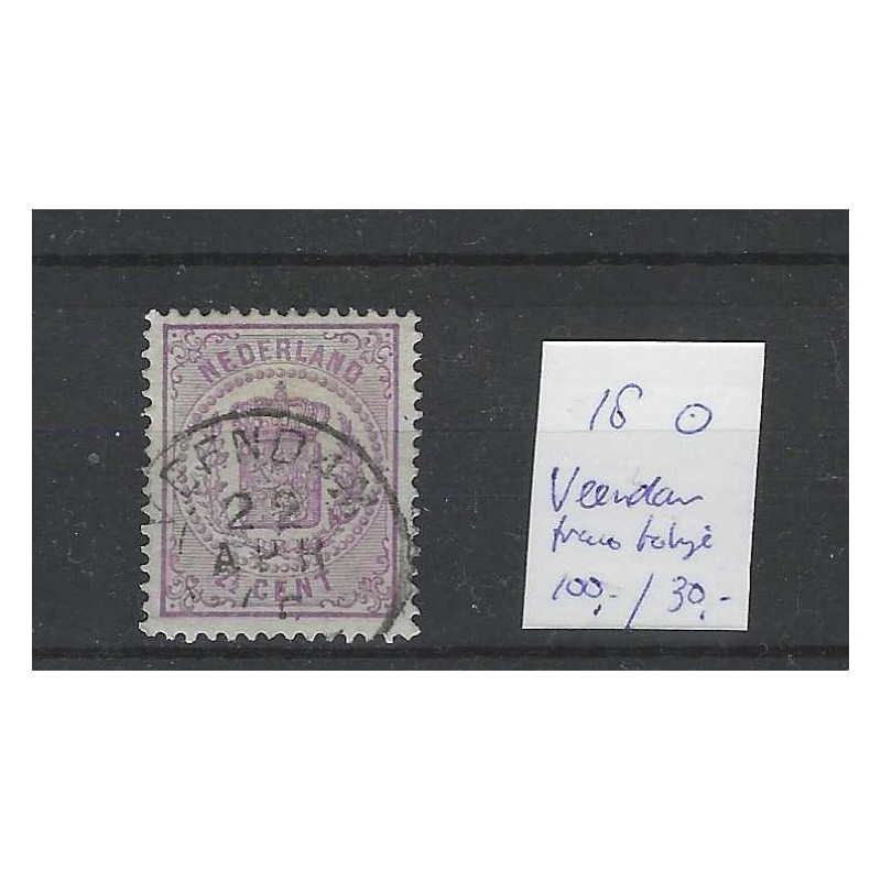 Nederland 18 Wapen 1869 "VEENDAM 1876" VFU/gebr  CV 130 €