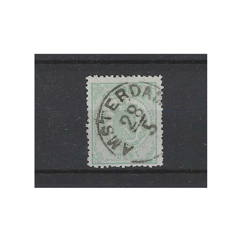 Nederland 15 Wapen 1869 "AMSTERDAM" grotesk  VFU/gebr  CV 25 €
