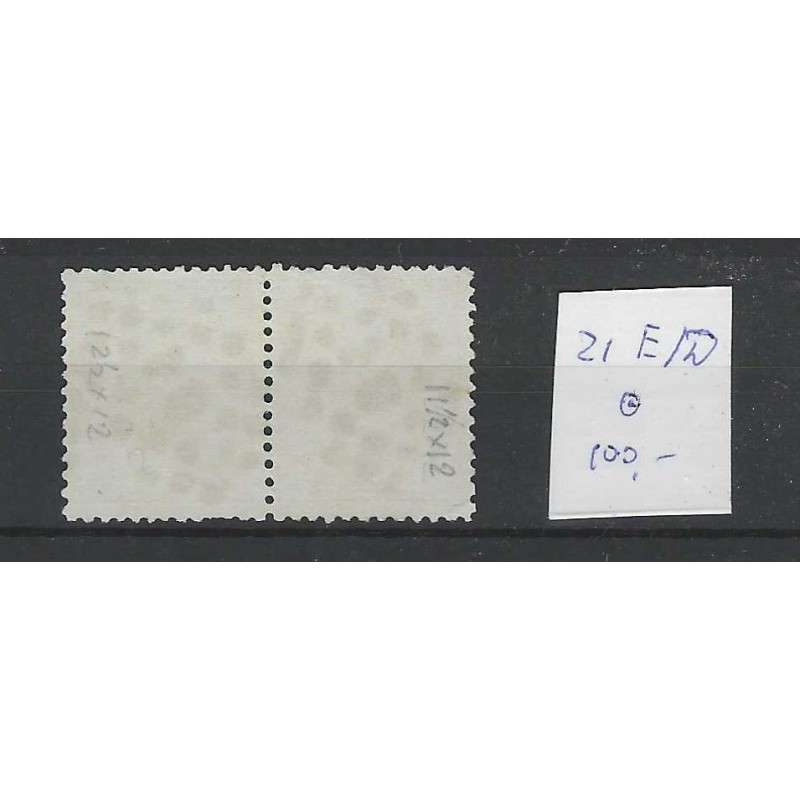 Nederland 21E/D  Willem III 1872 combinatie-tanding VFU/gebr  CV 100+ €