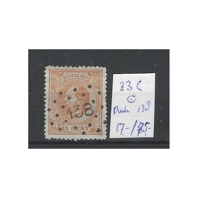 Nederland 23C  Willem III 1872 puntstempel 138 VFU/gebr  CV 90+ €