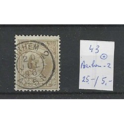 Nederland 43 Wilhelmina 1891 "ARNHEM-2 1896" kleinrond VFU/gebr CV 30++ €