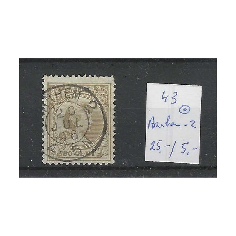 Nederland 43 Wilhelmina 1891 "ARNHEM-2 1896" kleinrond VFU/gebr CV 30++ €