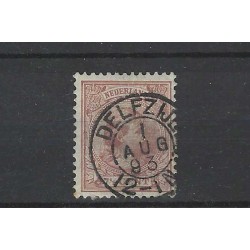 Nederland 36 Wilhelmina 1891 "DELFZIJL 1893" kleinrond VFU/gebr CV 10++ €