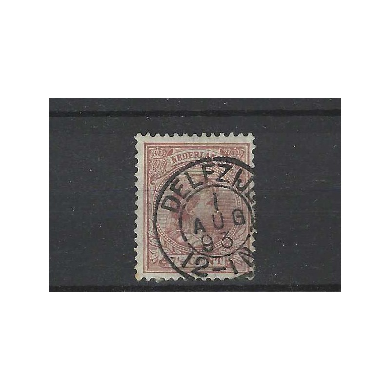 Nederland 36 Wilhelmina 1891 "DELFZIJL 1893" kleinrond VFU/gebr CV 10++ €