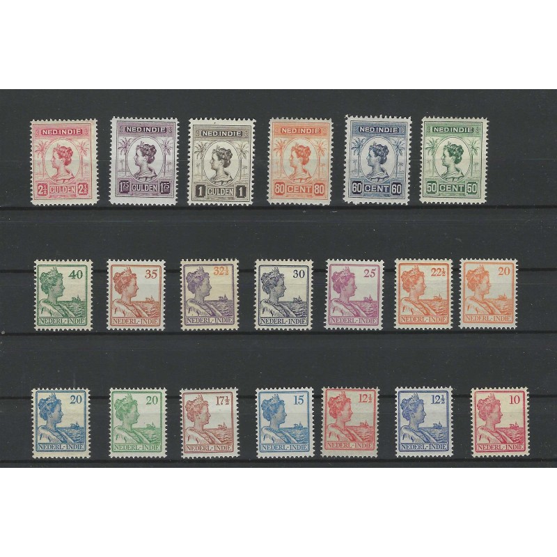 Ned. Indie 115-128, 129-134 Wilhelmina serie  MNH/postfris  CV 697€