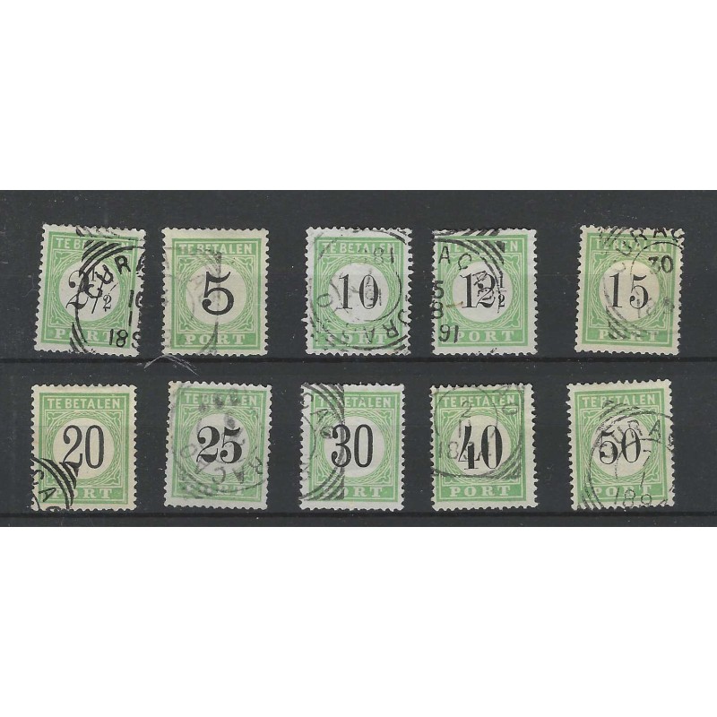 Curacao P1-10   Port 1889   VFU/gebr  CV 645 €