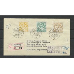Suriname LP17/19  Mercuriuskop on cover to Columbia CV ??? € Certificate !