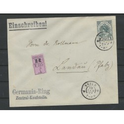 Netherlands 49 Kroningsgulden on cover Vaals-Landau 1899  CV ?? € Certificate !
