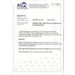 Nederland 49 Kroningsgulden op brief Vaals-Landau 1899  CV ?? € Certificaat !