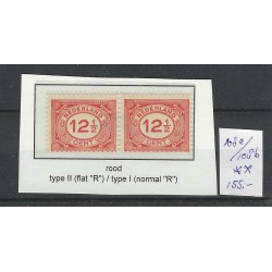 Nederland 108a/108b  paartje Cijfer  MNH/postfris  CV 155 €