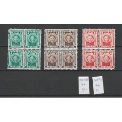 Nederland 141-143 Kind 1924 blokjes van 4 MNH/postfris  CV 200+ € + 2 plaatfouten